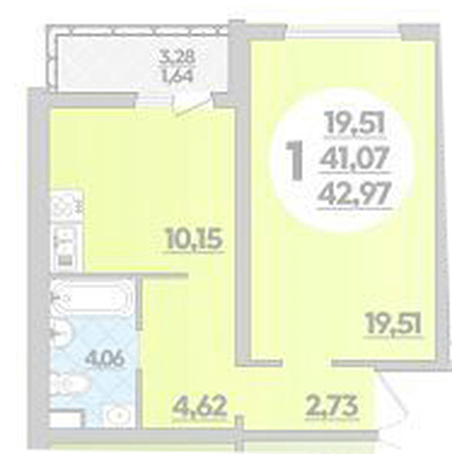 Фото №1: 1-комнатная квартира 42 м² - Майкоп