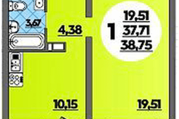 Фото №1: 1-комнатная квартира 38 м² - Майкоп, 