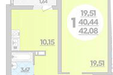 Фото №1: 1-комнатная квартира 42 м² - Майкоп, 