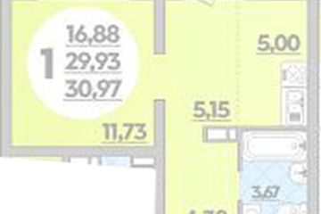 Фото №1: 1-комнатная квартира 30 м² - Майкоп, 