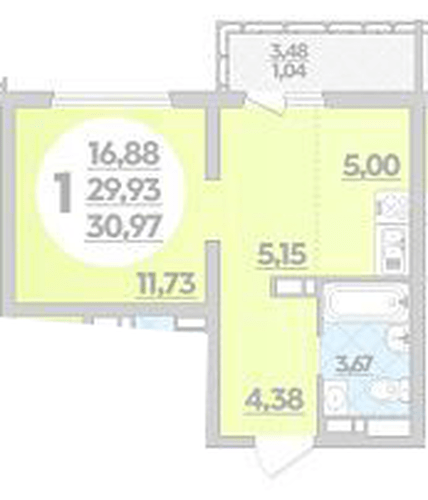 Фото №1: 1-комнатная квартира 30 м² - Майкоп