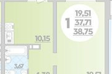 Фото №1: 1-комнатная квартира 38 м² - Майкоп, 