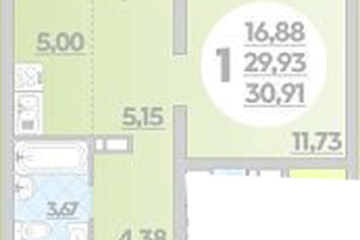 Фото №1: 1-комнатная квартира 30 м² - Майкоп, 