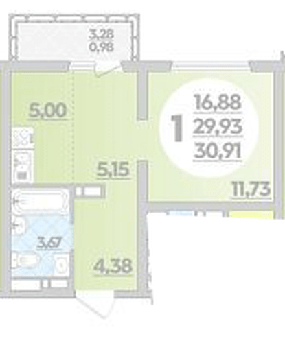 Фото №1: 1-комнатная квартира 30 м² - Майкоп