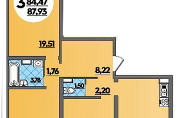 Фото №1: 3-комнатная квартира 87 м² - Майкоп, 