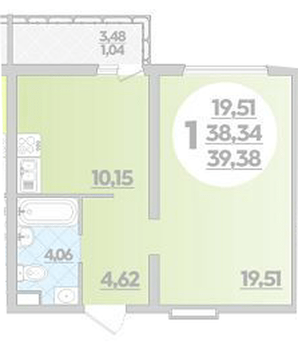 Фото №1: 1-комнатная квартира 39 м² - Майкоп
