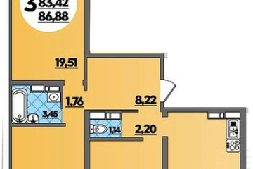 Фото №1: 3-комнатная квартира 86 м² - Майкоп, 