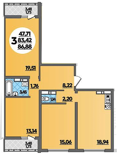Фото №1: 3-комнатная квартира 86 м² - Майкоп