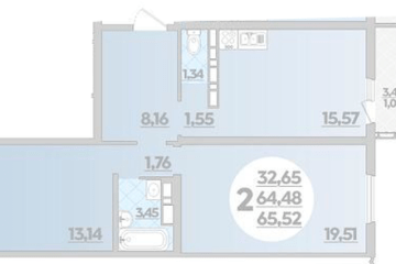 Фото №1: 2-комнатная квартира 65 м² - Майкоп, 
