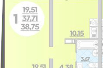 Фото №1: 1-комнатная квартира 38 м² - Майкоп, 