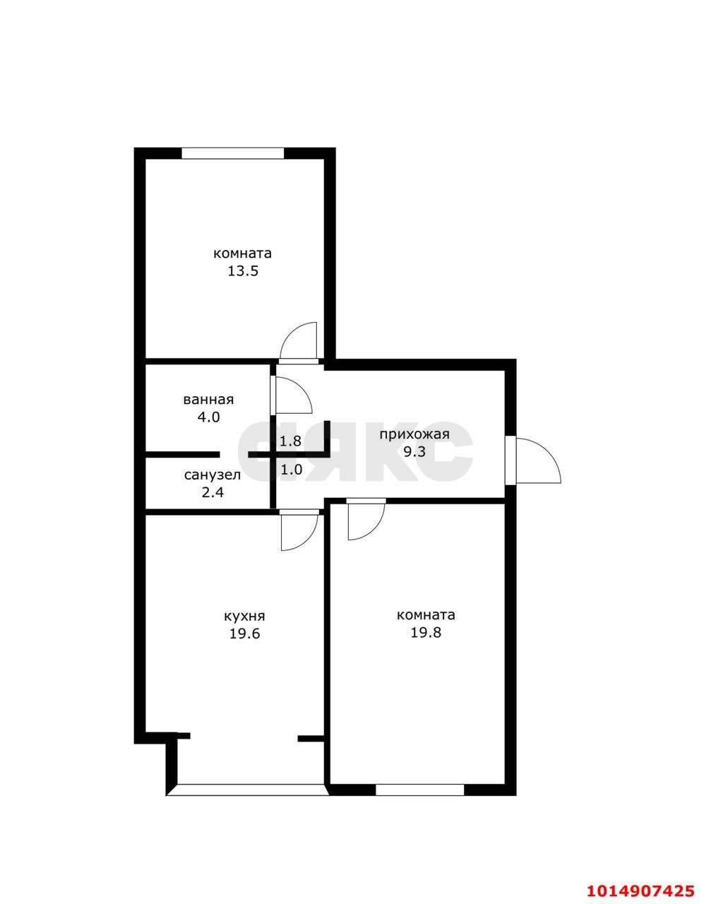 Фото №14: 2-комнатная квартира 70 м² - Краснодар, Микрохирургии глаза, ул. Красных Партизан, 4/3