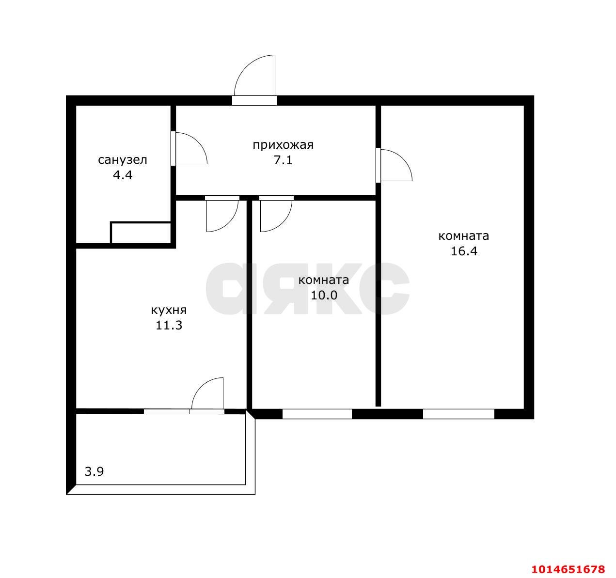 Фото №9: 2-комнатная квартира 53 м² - Краснодар, жилой комплекс Символ, ул. Командорская, 9/2