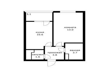 Фото №5: 1-комнатная квартира 32 м² - Краснодар, мкр. имени Петра Метальникова, ул. Петра Метальникова, 40
