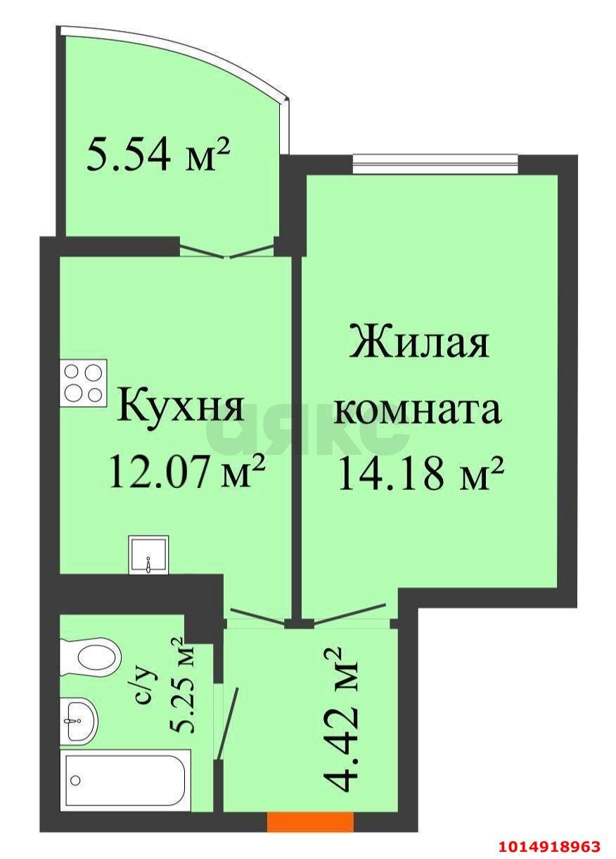 Фото №7: 1-комнатная квартира 41 м² - Краснодар, Образцово, ул. Штурвальная, 10