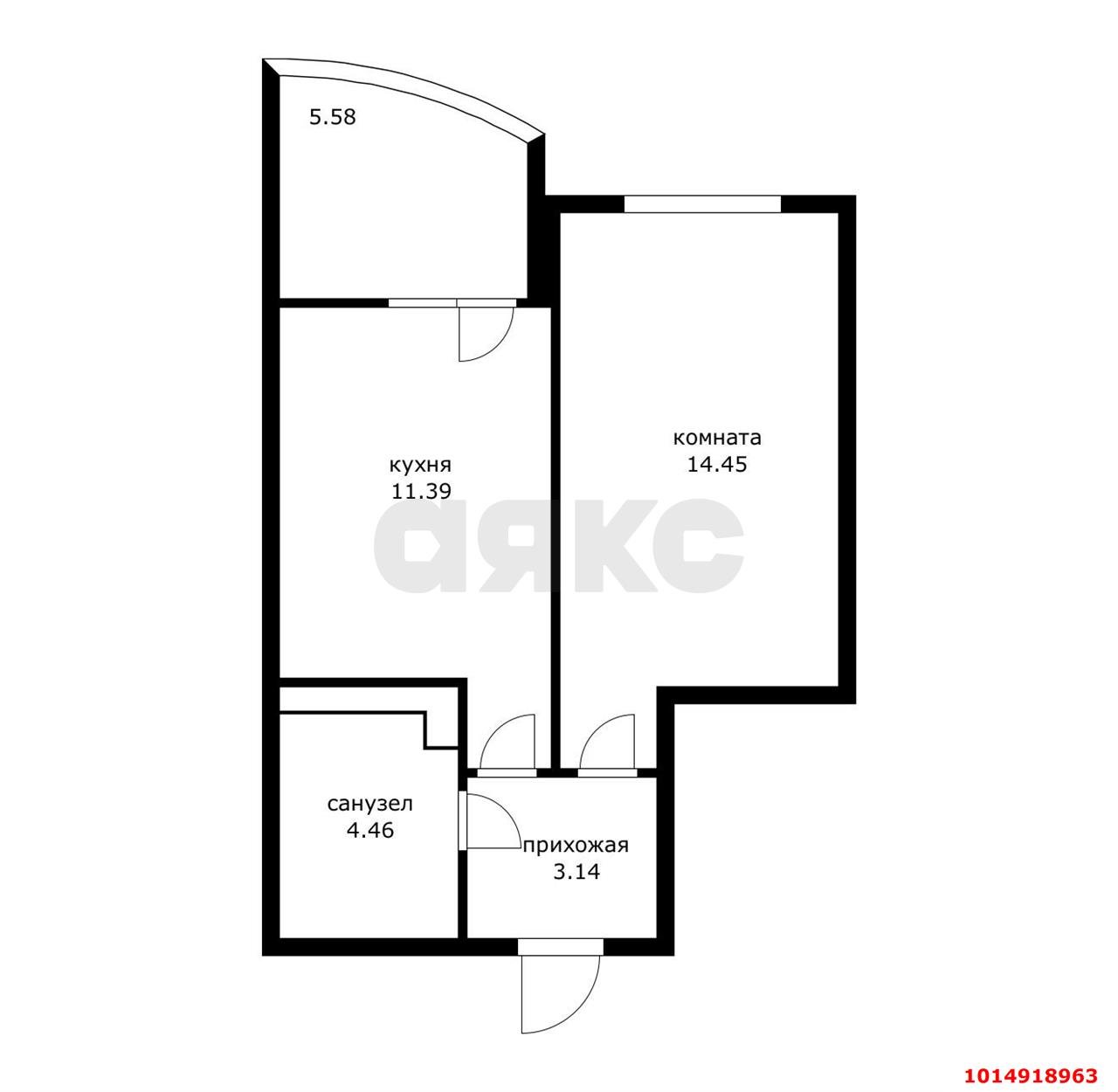 Фото №15: 1-комнатная квартира 38 м² - Краснодар, Образцово, ул. Штурвальная, 10