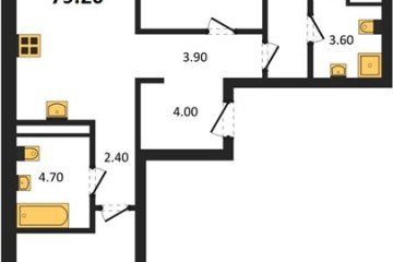 Фото №1: 3-комнатная квартира 79 м² - Краснодар, мкр. ЖК Эрмитаж, ул. им. Мурата Ахеджака, 26