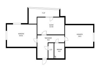 Фото №2: 2-комнатная квартира 61 м² - Краснодар, мкр. жилой комплекс Германия, ул. Шумана, 6