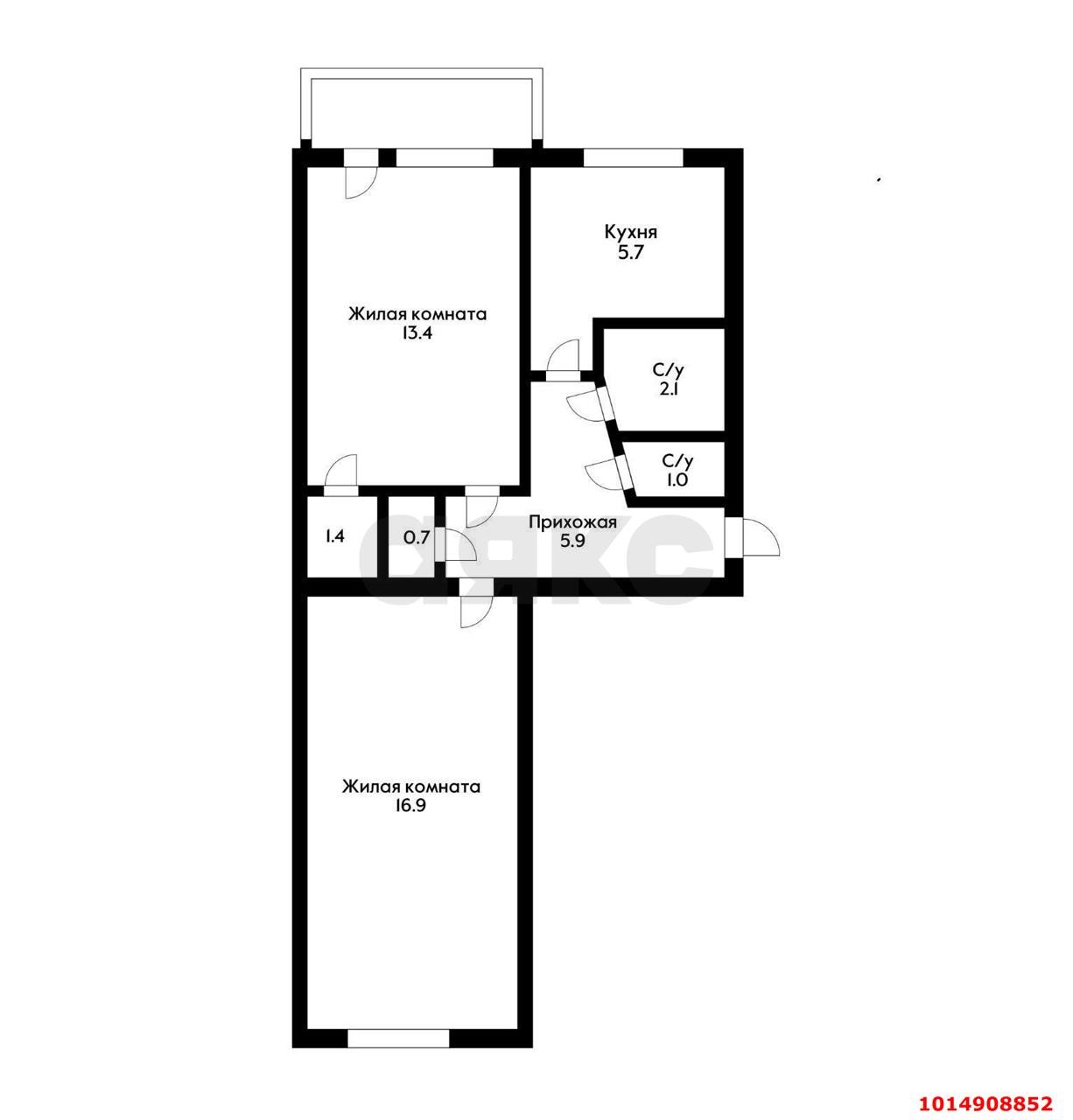 Фото №10: 2-комнатная квартира 44 м² - Краснодар, Западный внутригородской округ, мкр. Фестивальный, ул. имени Тургенева, 154