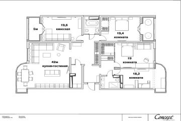 Фото №3: 3-комнатная квартира 175 м² - Краснодар, мкр. жилой комплекс Резиденция, ул. Кожевенная, 22
