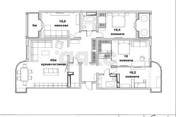 Фото №3: 3-комнатная квартира 175 м² - Краснодар, мкр. Западный внутригородской округ, ул. Кожевенная, 22