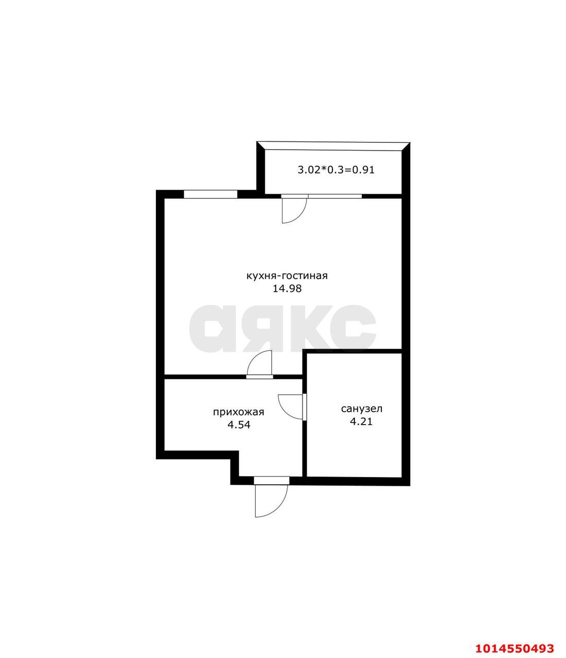 Фото №1: Студия 26 м² - Краснодар, Прикубанский внутригородской округ, мкр. Славянский, ул. Красных Партизан, 1/4к21