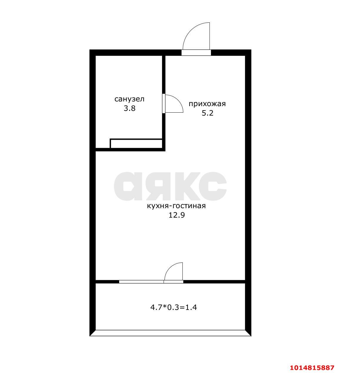 Фото №5: Студия 26 м² - Краснодар, Прикубанский внутригородской округ, мкр. жилой комплекс Лето, ул. имени Генерала Корнилова, 1к5