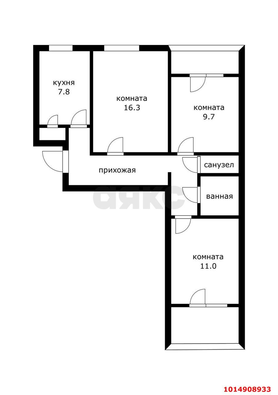 Фото №19: 3-комнатная квартира 60 м² - Краснодар, Фестивальный, ул. имени Тургенева, 183