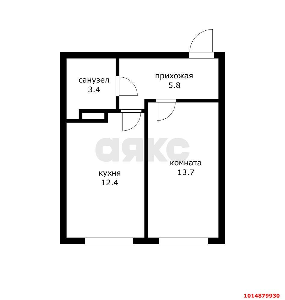 Фото №3: 1-комнатная квартира 34 м² - Краснодар, жилой комплекс Самолёт-6, ул. Ивана Беличенко, 88
