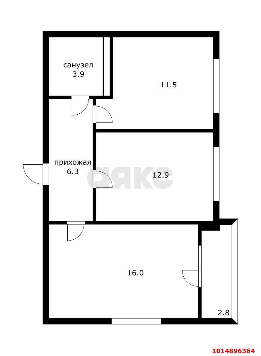 Фото №2: 2-комнатная квартира 50 м² - Краснодар, ЖК Смородина, ул. имени Владимира Жириновского, 1