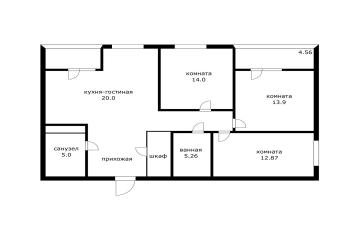 Фото №5: 3-комнатная квартира 86 м² - Знаменский, мкр. Родные Просторы, ул. Природная, 10Бк1