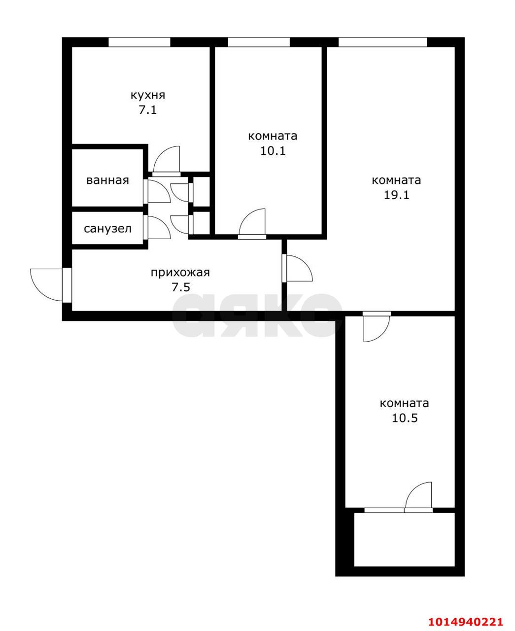 Фото №10: 3-комнатная квартира 59 м² - Краснодар, Завод Измерительных Приборов, ул. Московская, 80