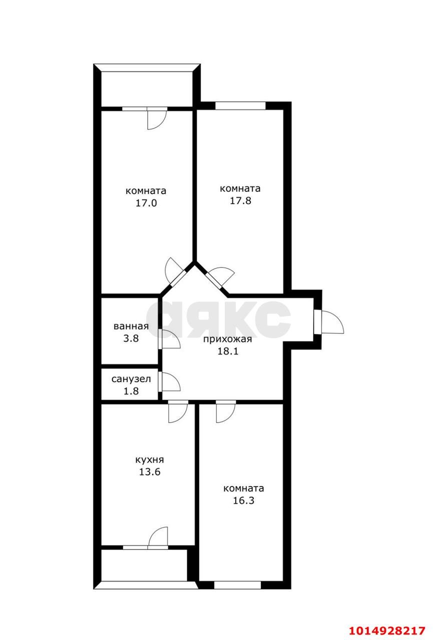 Фото №3: 3-комнатная квартира 94 м² - Краснодар, 2-я Площадка, ул. Ветеранов, 83к3