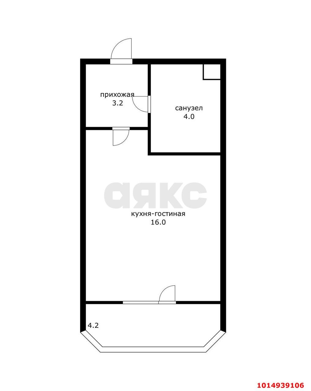 Фото №5: Студия 28 м² - Краснодар, Карасунский внутригородской округ, Гидростроителей, мкр. Почтовый, ул. имени Валерия Гассия, 7