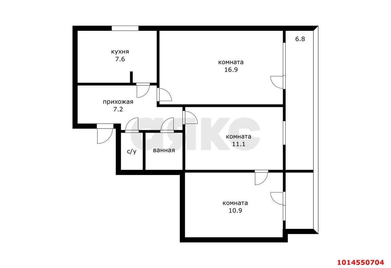 Фото №8: 3-комнатная квартира 67 м² - Яблоновский, ул. Космическая, 23