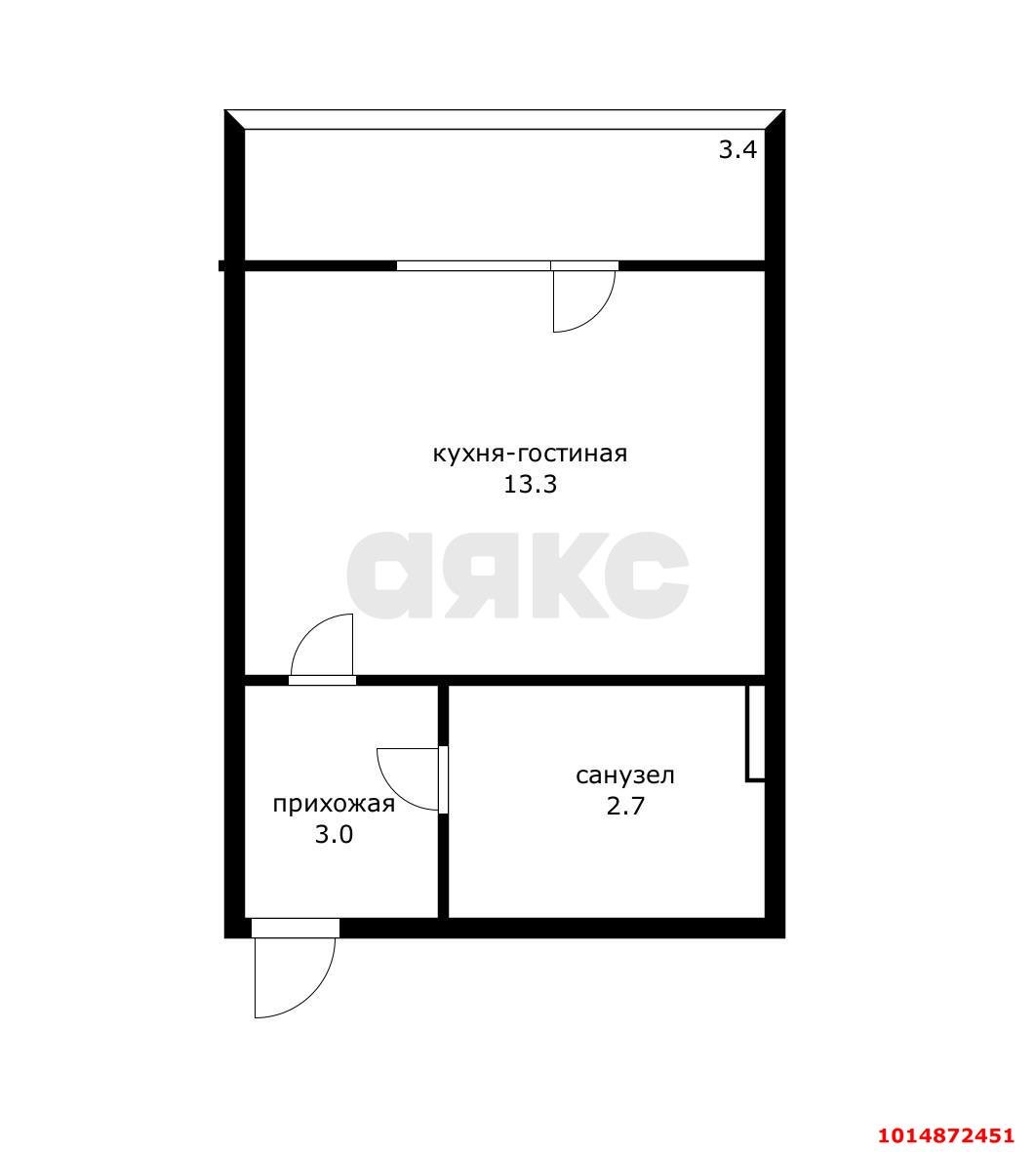 Фото №10: Студия 20 м² - Краснодар, мкр. Прикубанский внутригородской округ, ул. имени В.М. Комарова, 106Бк5