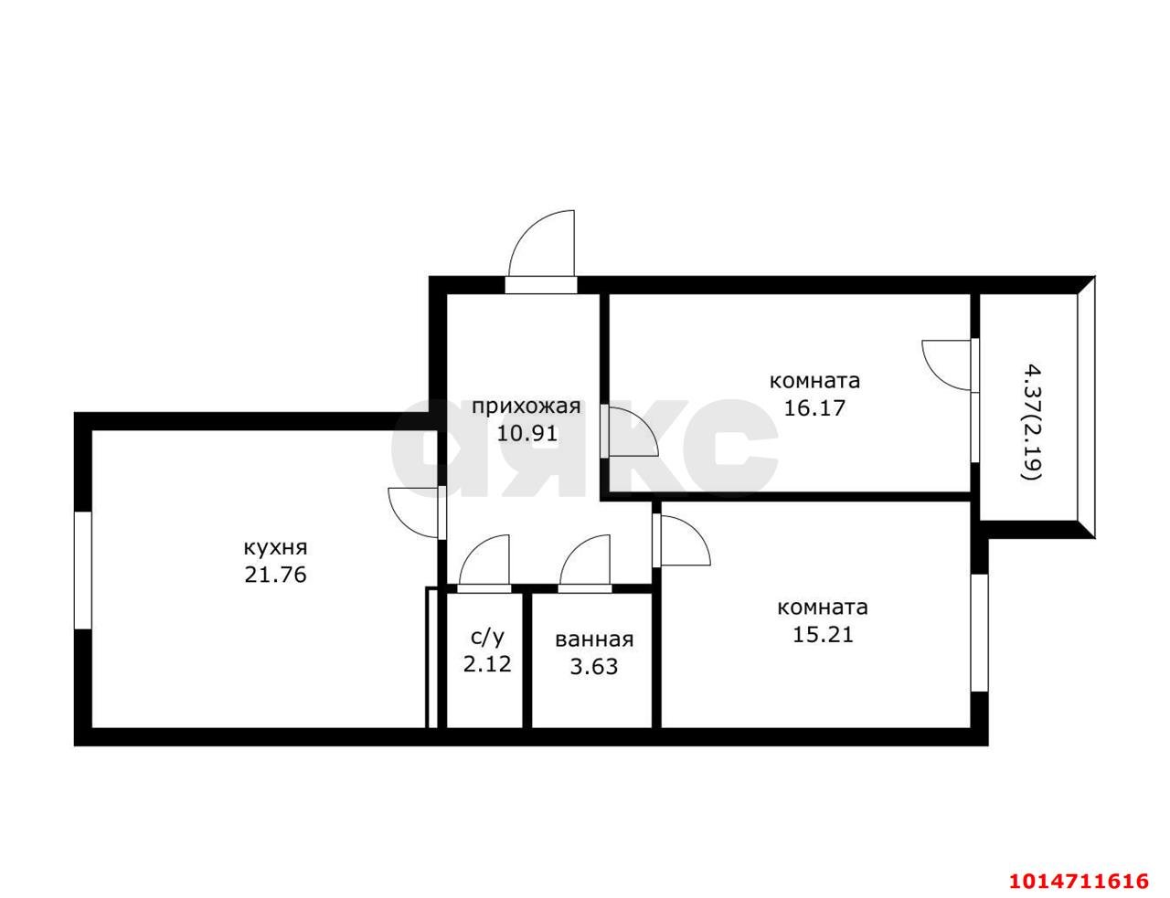 Фото №12: 2-комнатная квартира 71 м² - Краснодар, Прикубанский внутригородской округ, мкр. Достояние, ул. Григория Булгакова, 16