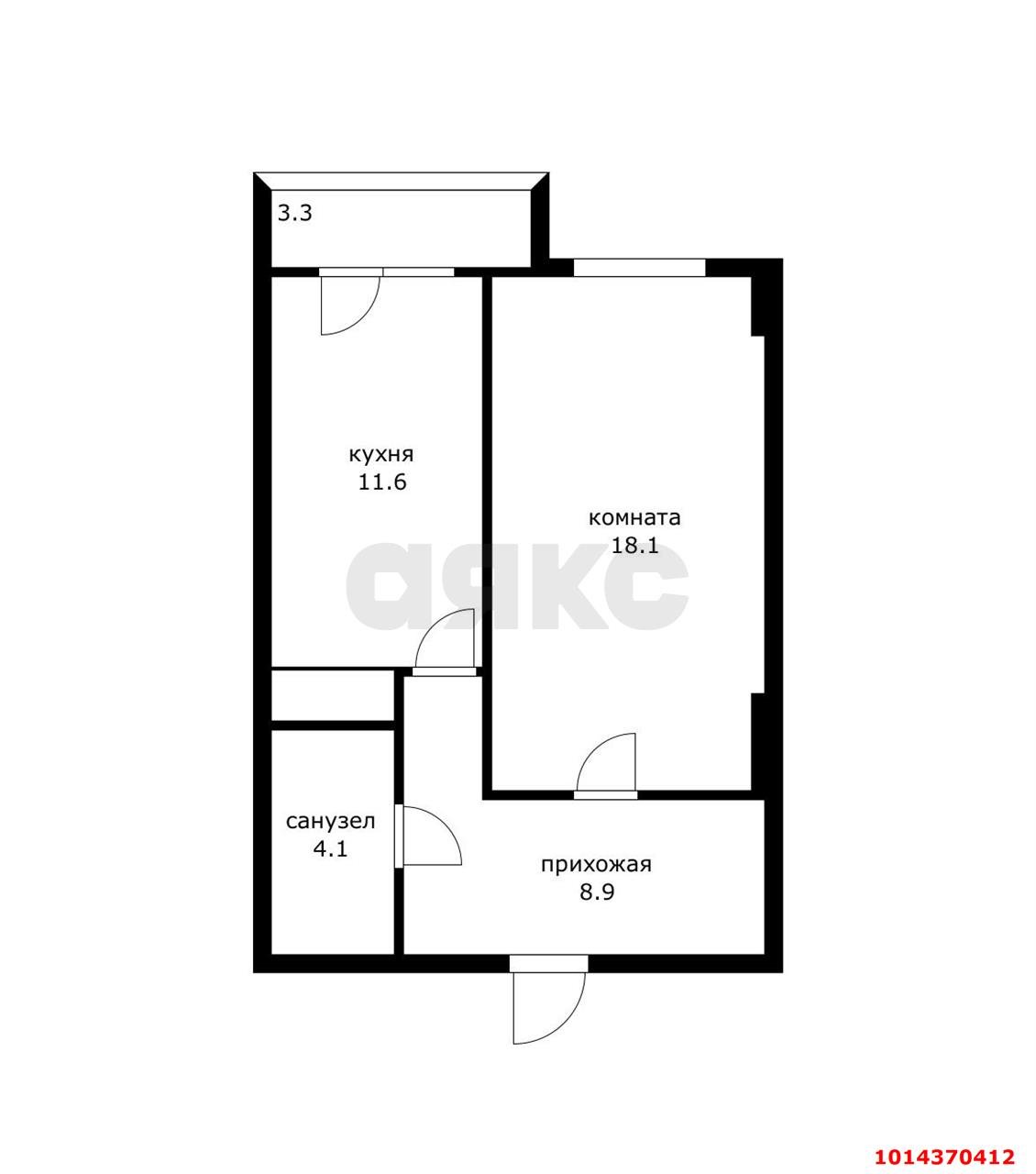 Фото №11: 1-комнатная квартира 46 м² - Краснодар, имени Петра Метальникова, ул. Петра Метальникова, 5к2