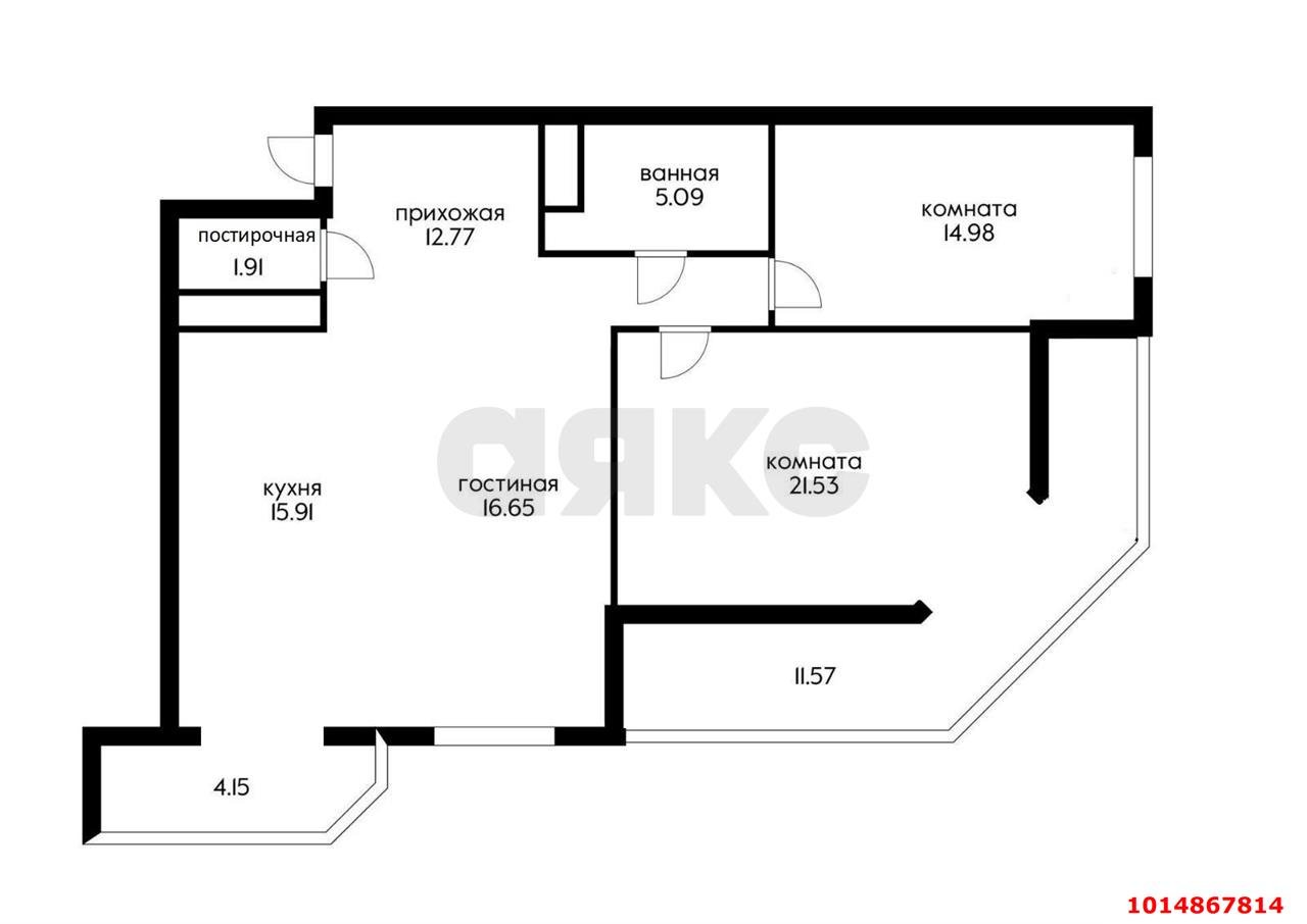 Фото №16: 3-комнатная квартира 106 м² - Краснодар, жилой комплекс На высоте, ул. Каляева, 263/4