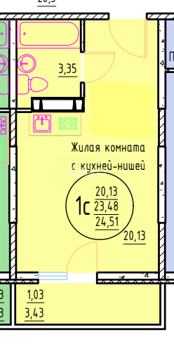 Фото №8: Студия 24 м² - Ростов-на-Дону, жилой комплекс Грей, пр-кт Маршала Жукова, 18