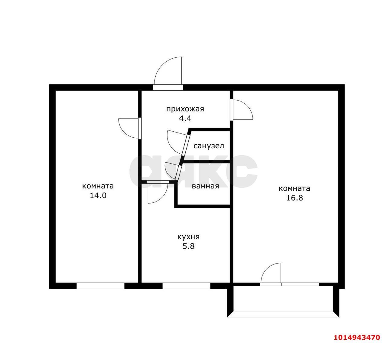 Фото №3: 2-комнатная квартира 47 м² - Краснодар, Хлопчато-бумажный Комбинат, ул. Новороссийская, 180