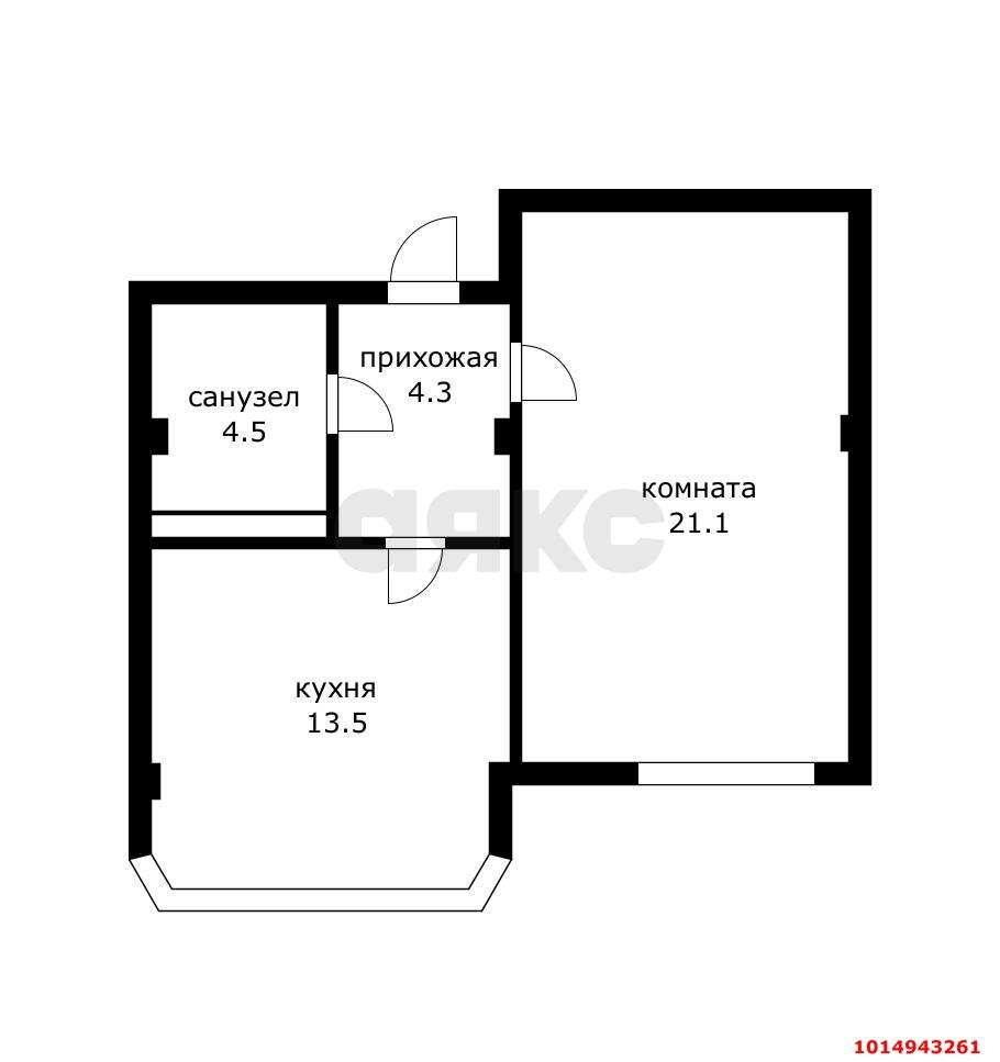Фото №14: 1-комнатная квартира 43 м² - Яблоновский, ул. Космическая, 88к2