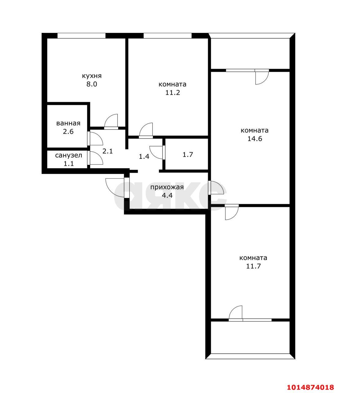 Фото №17: 3-комнатная квартира 59 м² - Краснодар, Центральный, ул. Ленина, 71