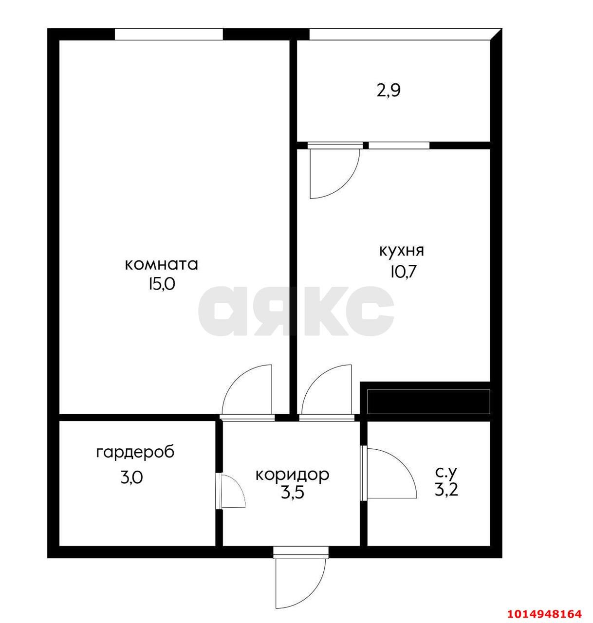 Фото №19: 1-комнатная квартира 38 м² - Краснодар, Славянский, ул. Заполярная, 39к8