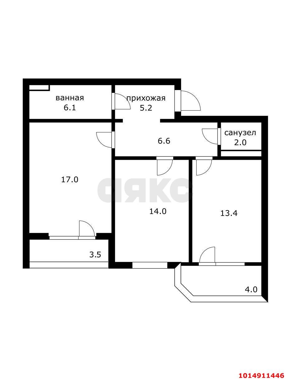 Фото №12: 2-комнатная квартира 72 м² - Краснодар, Московский, ул. им. Артюшкова В.Д., 11