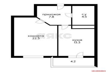 Фото №4: 1-комнатная квартира 53 м² - Краснодар, мкр. Солнечный, ул. Казбекская, 9