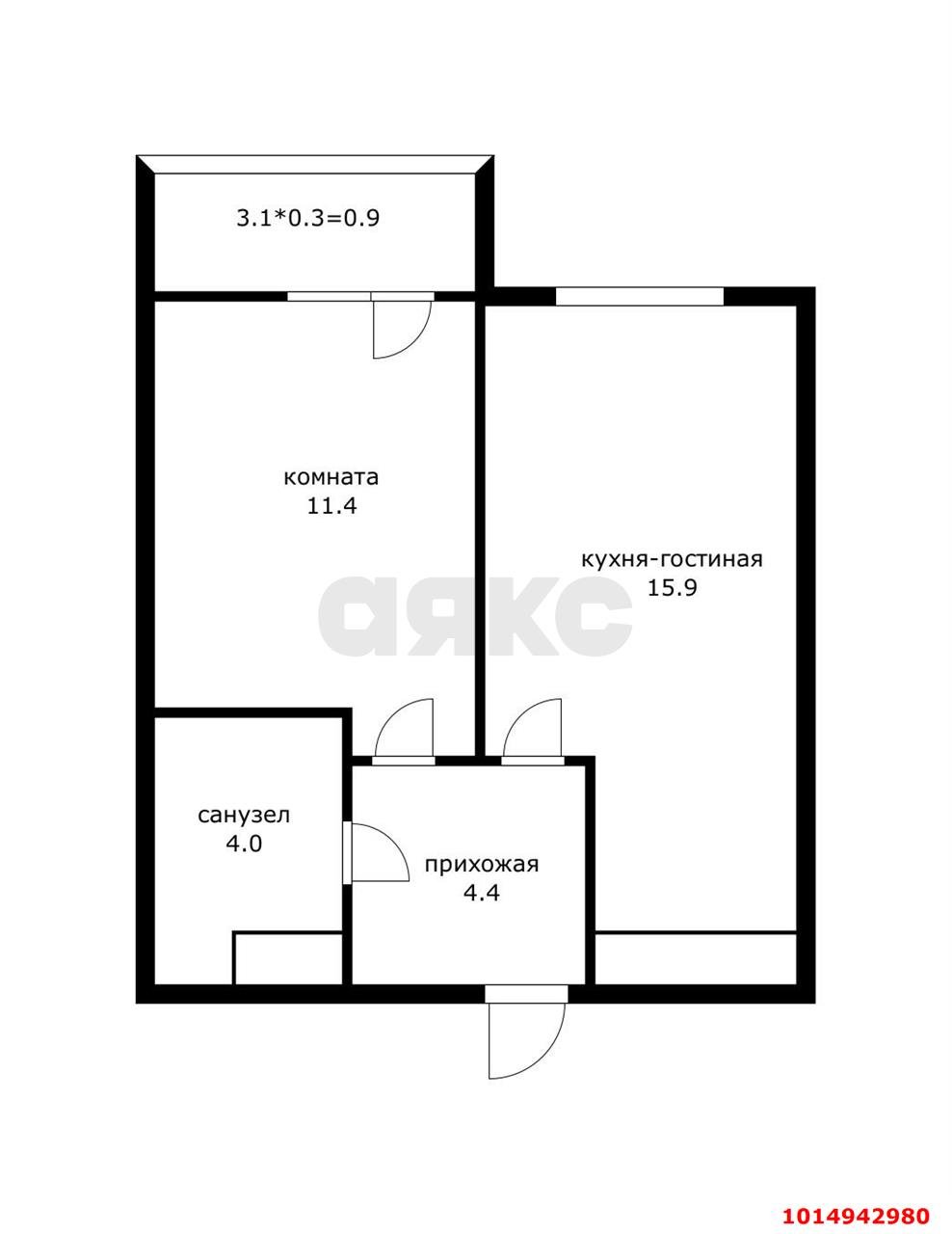 Фото №20: 1-комнатная квартира 40 м² - Краснодар, жилой комплекс Свобода, ул. Понтийская