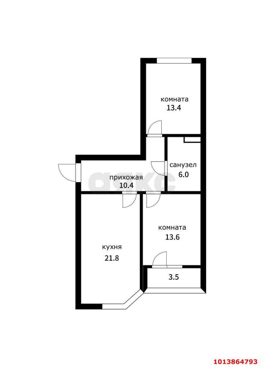 Фото №14: 2-комнатная квартира 68 м² - Краснодар, имени Петра Метальникова, ул. Тополиная, 46к2