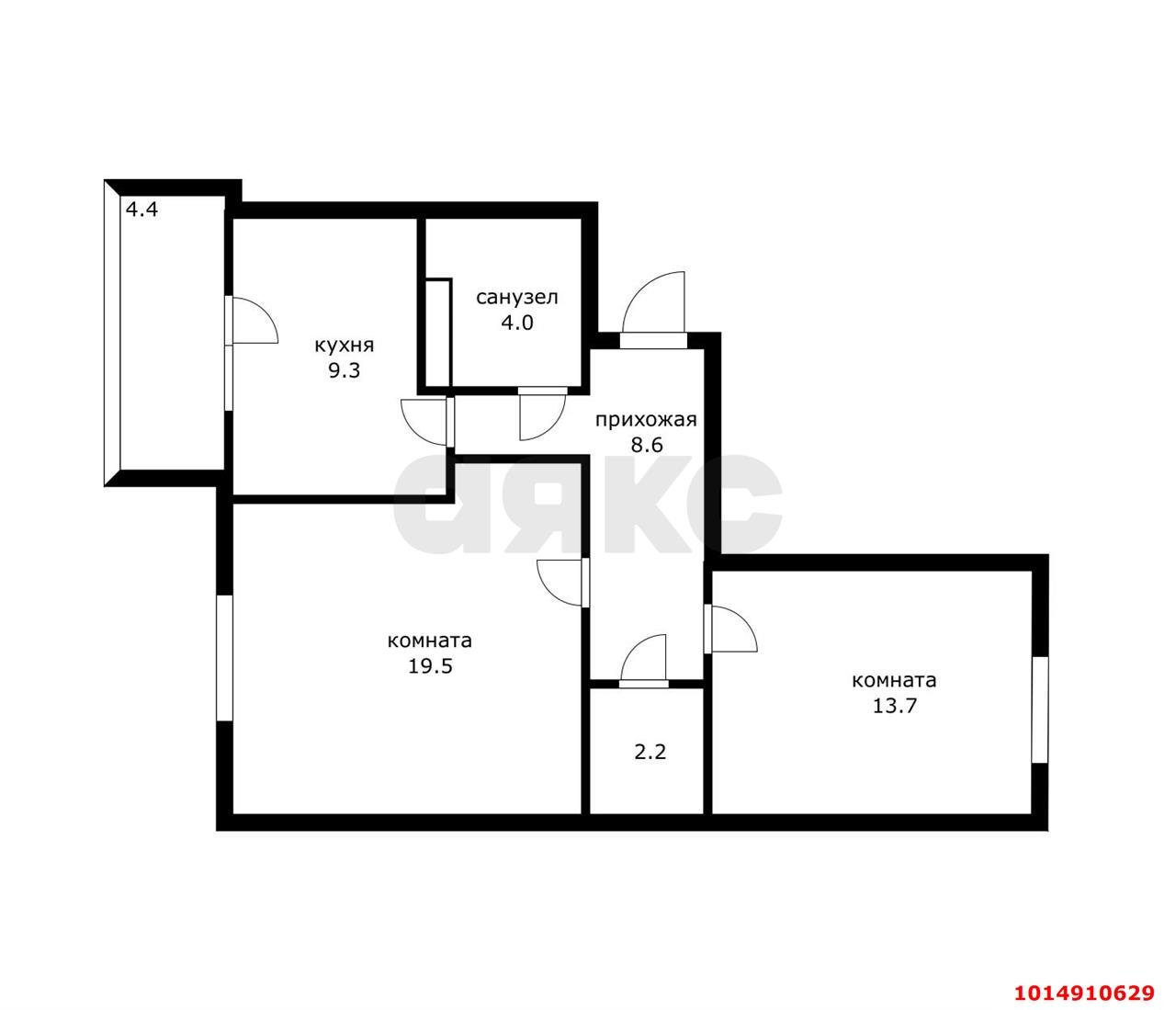 Фото №10: 2-комнатная квартира 62 м² - Краснодар, Краевая Клиническая Больница, ул. Восточно-Кругликовская, 76/2
