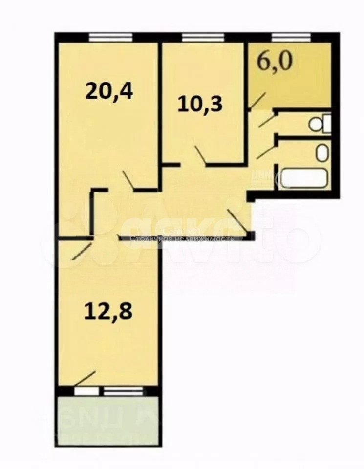 Фото №18: 3-комнатная квартира 60 м² - Москва, 2-й квартал, ул. Рублёвское шоссе, 127