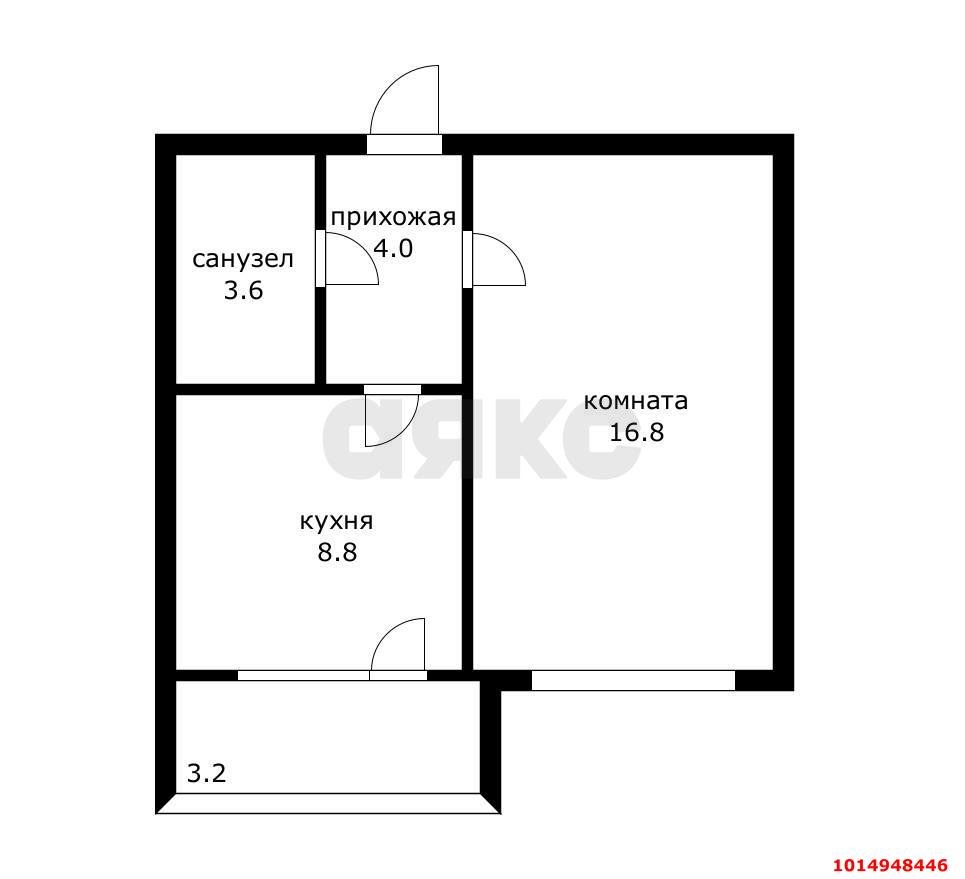 Фото №5: 1-комнатная квартира 36 м² - Краснодар, жилой комплекс Краснодарский, ул. Краеведа Соловьёва, 2к1
